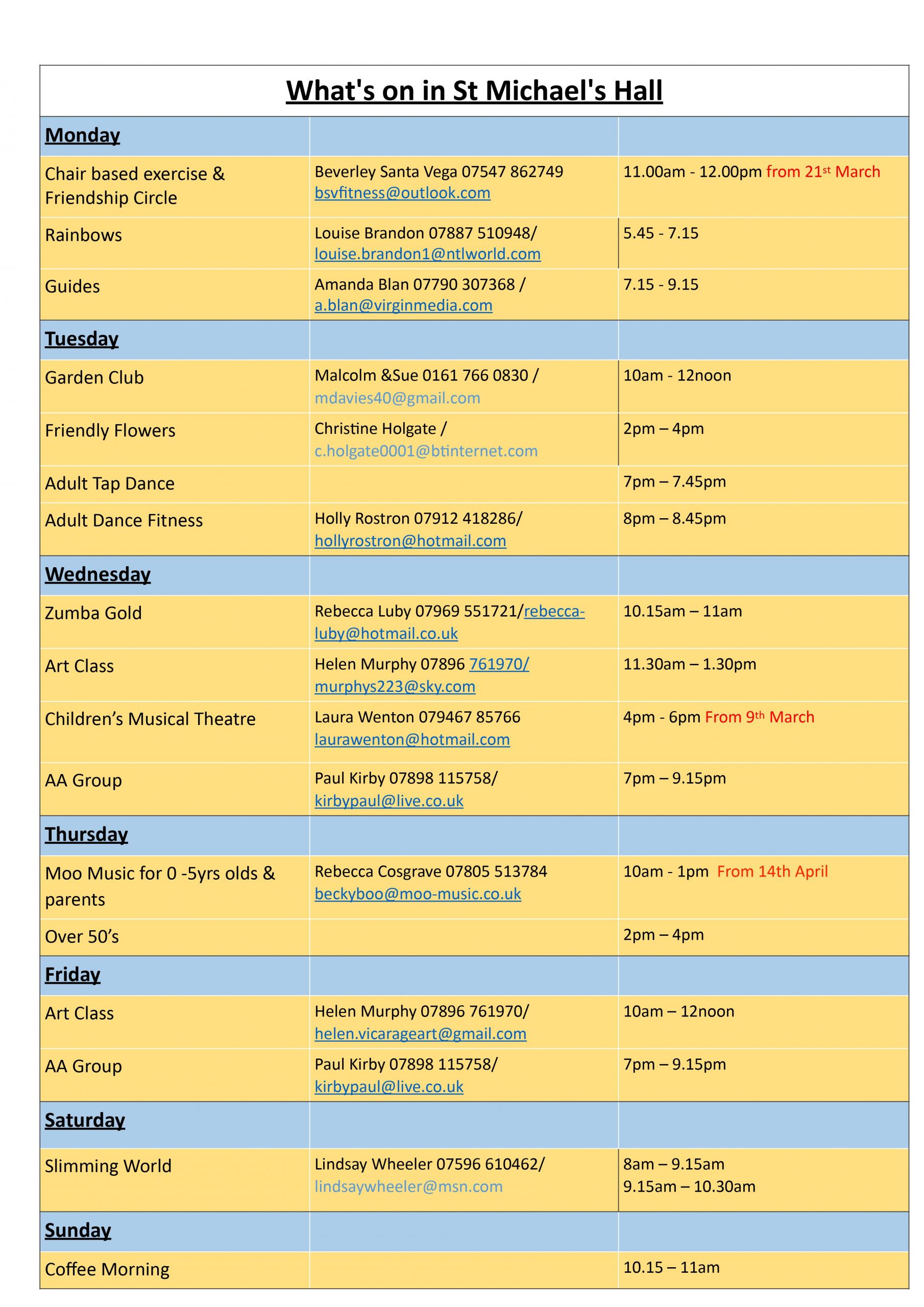 St Michael's Parish Hall St Michael's and St Bernadette's Parish