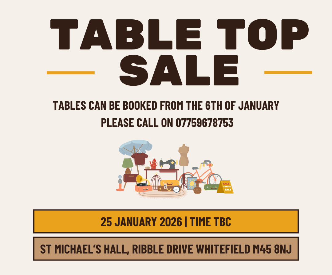 Table top sale at St Michael’s Hall